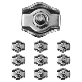 Pack of 10 M3 ZONADAH Wire Rope Clamps, Simplex Rope Clamp, Stainless Steel Cable Clamp for Wire Rope Connector Clamps, Suitable for Attaching Steel Wire Ropes and Cable Ropes