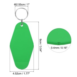 uxcell 40pcs Hotel Keychains Blank, Vintage Plastic Rhombus Motel Keychains Hotel Key Tags Key Rings for DIY Keychains Luggage Labels Tags, Green