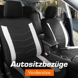 Upgrade4cars Car Seat Covers Set for Front Seats White Car Seat Covers Universal Black Car Seat Cover Summer Winter Car Accessories Interior Gifts for Women and Men