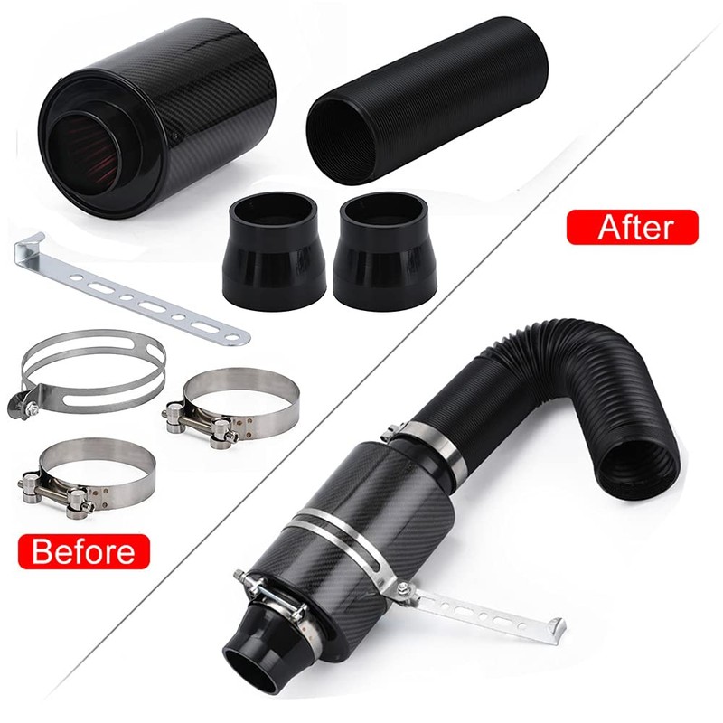 PTNHZ Universal 3" Racing Carbon Fiber Cold Feed Induction Kit