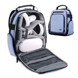 USA GEAR Backpack for VR Headset Compatible with Oculus Quest 2 Gaming Headset