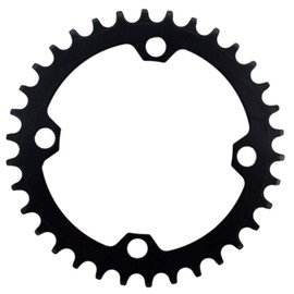 YBEKI 30T 32T 34T 36T 38T 40T 42T 44T 46T 48T 50T 52T Chainring 104BCD Round Oval Narrow Wide Single Bike Chainring for 8 9 10 11 Speed Mountain Bike Road Bike MTB BMX (Black Round, 38T)