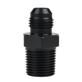 Dexepe 6AN Male Flare to 3/8 NPT Pipe Fitting Adapter Aluminum Straight Fuel Line Hose Adapter Black Anodized Fuel System Fittings