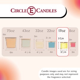 Circle E Candles, Hill Country Vineyards Scent, Medium Size Jar Candle, 17oz, 2 Wicks