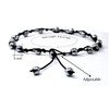 Silver Hematite Anklet Ankle Bracelets for Women - Waterproof Beaded