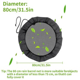 Rain Butt Net, Pack of 3, Adjustable Rain Butt Cover, Rain Butt Net with Elastic Band, 80 cm Diameter Rain Butt Mosquito Protection, Protective Net Rain Butt Net Protection Against Leaves and Insects