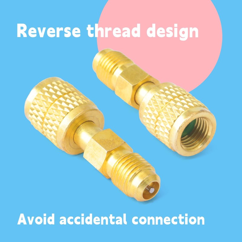 GLOXTED 2Pcs R32 R454B Brass Adapter 1/4 Inch Female to