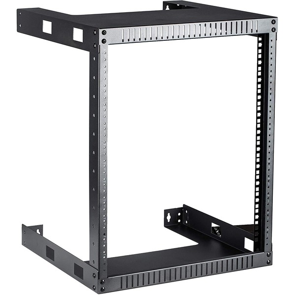 Kenuco Black 12U Wall Mount Open Frame Steel Network Equipment
