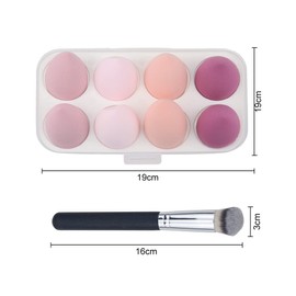 GIGIIS 8 Pieces Make Up Egg Set, Beauty Blender Soft Makeup Sponges Pink with Box and Powder Brush Miracle Make Up Sponge Beauty Sponges Set for Make-Up Cleanser Powder Cream Liquid