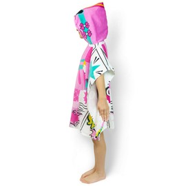 Super Hero Girls Hooded Poncho Kids Beach Bath Swim Towel 100% Cotton for 1-6 Years, 28 x 48 inches (Pink Super Hero)