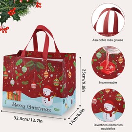 BTOOTB Paquete de 8 bolsas de regalo de Navidad, coloridas bolsas navideñas, bolsas navideñas no tejidas reutilizables para embalaje de regalos, suministros para fiestas navideñas (A)