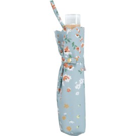 Wpc. 9903-013-002 Rain Umbrella, Tiny Flower, Mini Blue, Folding Umbrella, Ribs, 19.7 inches (50 cm), Women's, For Both Sunny and Rainy Weather, Hand Opening, Small Floral Print, Flower Illustration,
