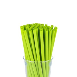 Biodegradable PLA Straws, 8.3" x 0.315", Pack of 200/100, both white and green (100, Green)