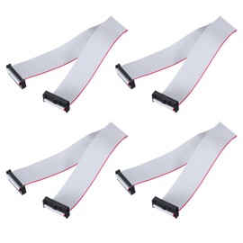 sourcing map 4 Pcs IDC Flat Ribbon Cable, 2.54mm Pitch 28mm Width 30cm Long 22 Pin FC to FC Flat Ribbon Connector Jumper Wire for PC, LED Displays