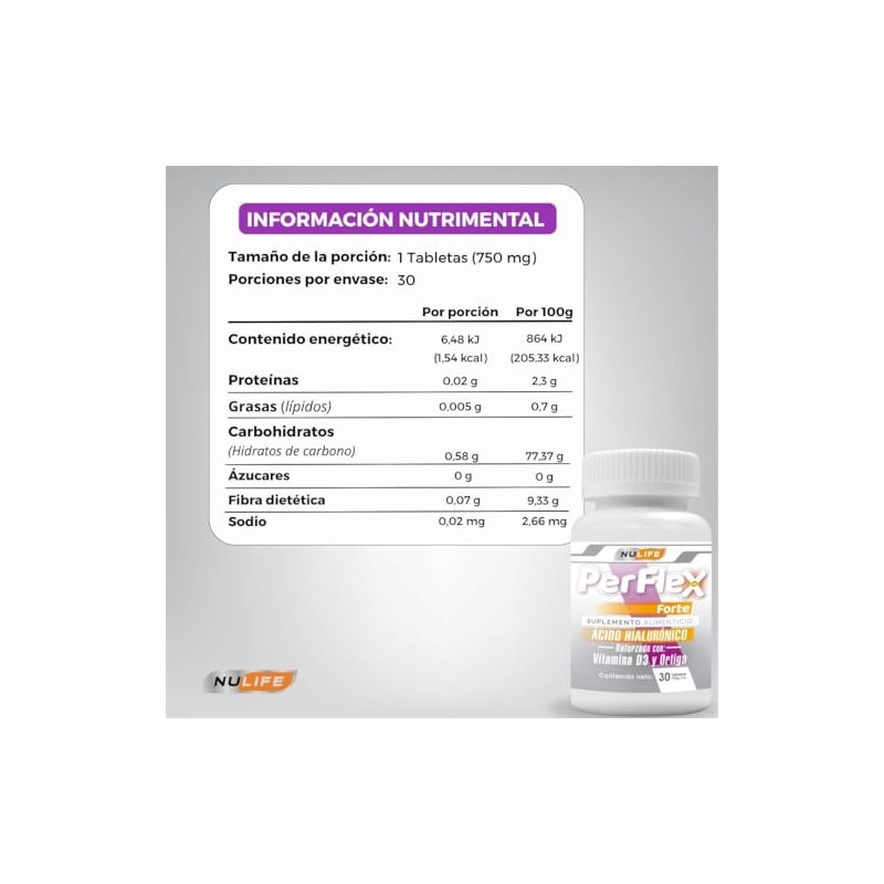 Nulife- Perflex Forte- 30 tabletas 750 mg c/u (2)