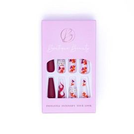 Boutique Beauty Premium Press On Nails ~ Unique, Durable, Trendy Designs with Adhesive Tabs ~ Long Coffin Shape (Fall Epitome)