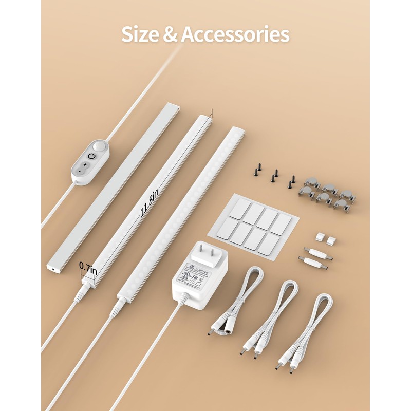 ASOKO Motion Sensor Dimmable Led Under Cabinet Lighting Plug in