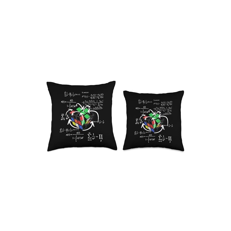 Magic-Cube math formulas chalk drawing Cult Retro Cool Throw Pillow