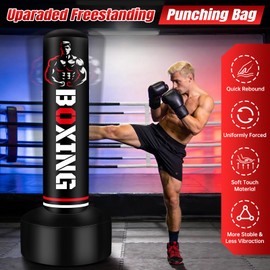 Heavy Freestanding Punching Bag for Adults Teens, 70" Boxing Bag with Stand