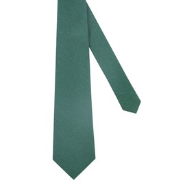 Entwineno Mens Regular Width Color Linen Neckties - Standard and Extra Long Tie (Dark Green, Standard 58 inches)