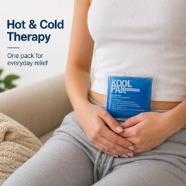 Koolpak Reusable Hot & Cold Gel Pack 13 x 14cm – Microwave Heat Pad & Freezer Ice Pack – Small Compress for Sprains, Swelling, Period Pain & Sports Injuries – Clear Gel