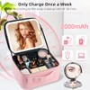 Bolsa Maquillaje Profesional Espejo Led Pequeño Juego Brochas Piezas Estuche