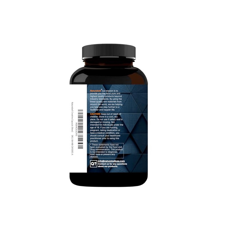 NatureBell Creatine Monohydrate Capsules 5,000mg Per Serving, 500 Count |