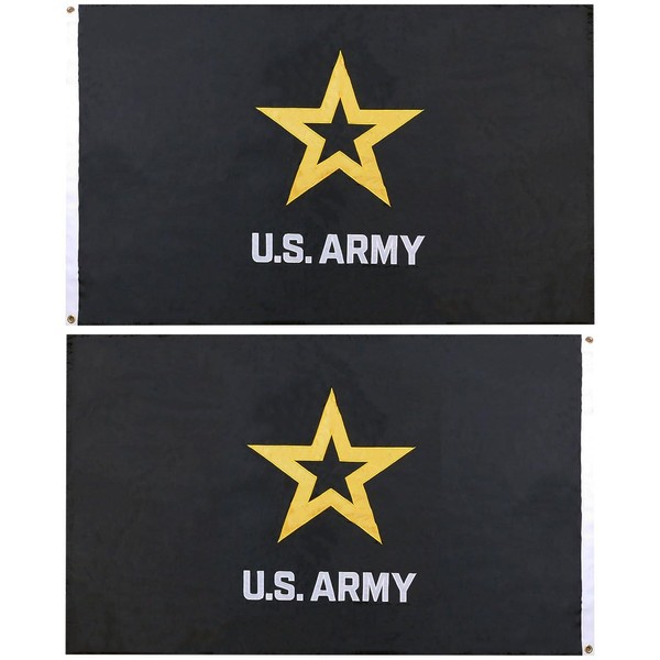 3x5 U.S. Army Star Black Premium Quality 3'x5' Double Sided