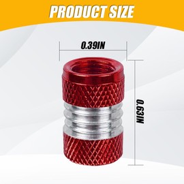 5 Pcs Car Tire Valve Stem Caps, Aluminum Tire Valve Stem Caps, Tire Caps with O Rubber Seal, Universal for Cars, SUVs, Bike, Trucks and Motorcycles (Red)
