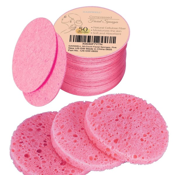 GAINWELL GAINWELL 50-Count Compressed Facial Sponges for Daily Facial Cleansing