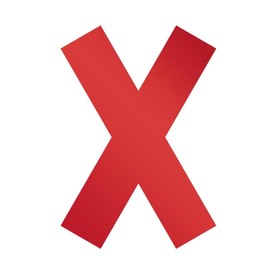 Durable 104903 Cross Notice Stickers Removable 135 mm x Approx. 0.2 mm x 193 mm Pack of 5 Red