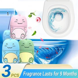 Toilet Bowl Cleaner Bottle, Cute Dinosaur-Shaped Bathroom Toilet Tank Cleaner  with Ocean, Jasmine, and Peach Scent - Color: 3 Bottles