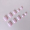 48Pcs Pink French Tip Press On Toenails Square & Press