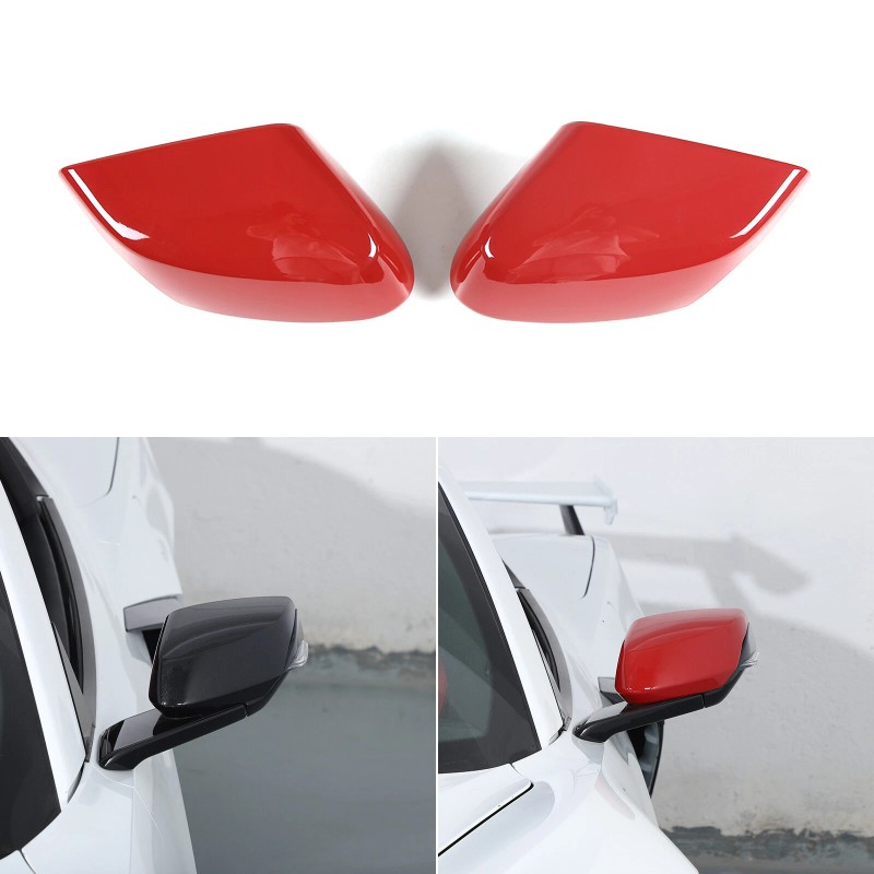 carcartrim-2022 Red ABS Side Mirror Cover Cap For C8 Corvette