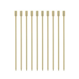10 Pcs Stainless Steel Cocktail Picks, Reusable Fruit Sticks Stainless Steel Martini Skewers Olive Drink Picks Set for Holiday Party Events