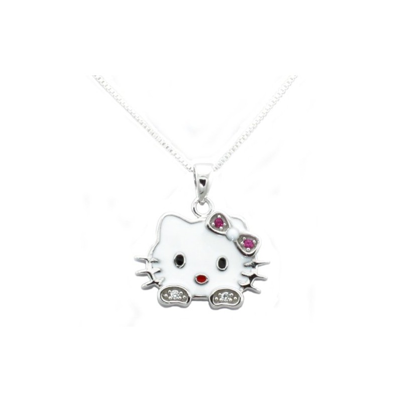 Sterling Silver Gloss Kitty Pendant