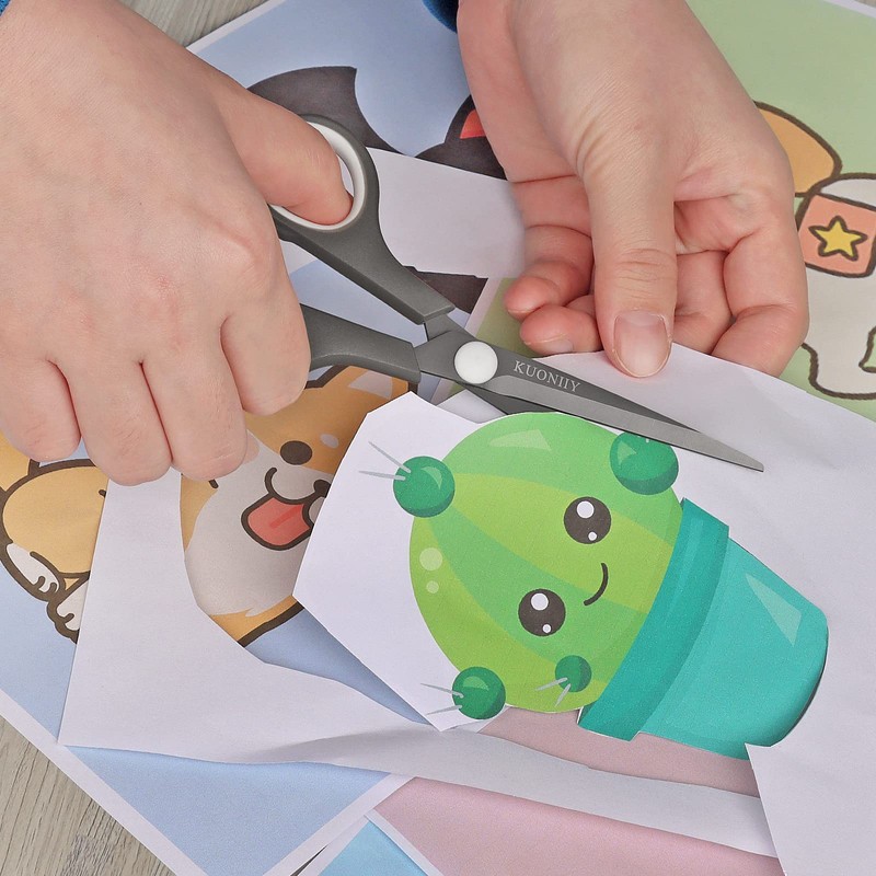 KUONIIY Scissors Ultra Sharp Titanium Blades Soft Comfort-Grip Handles Multi-Purpose