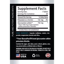 PRIVATE LABEL Potassium Chloride Capsules - GLUCOSAMINE SULFATE 882mg - Reduce Pain - 1 Bottle