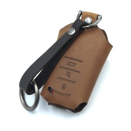 NONINA Genuine Leather Key Case, Made in Japan for Toyota Harrier, Land Cruiser, Crown, Prius, Corolla Cross, Yaris Cross, Smart Key, Power Saving, Radio Waves, Relay Attack Countermeasure, brown 3