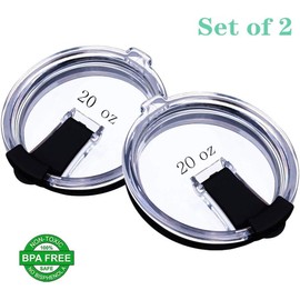 Generic 20oz Replacement Spill Proof Lid, Sealing Cover for Stainless Steel Insulated Tumbler Travel Mug, Compatible w/YETI Rambler,Ozark Trail,Old Style and More, Transparent, TLID20OZ