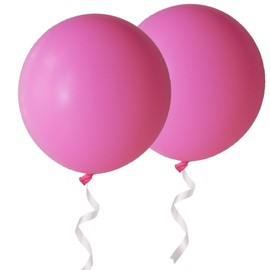 OUPKING 24 Inch Thick Giant Round Balloons Pink Latex 10 Packs big Balloons for Photo Shoot Wedding Baby Shower Birthday Party Decorations