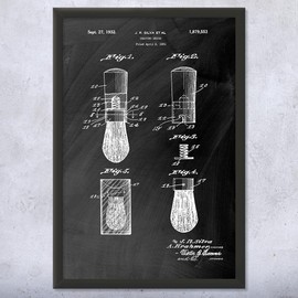 Framed Shaving Brush Print, Barber Shop Art, Barber Gift, Bathroom Decor, Stylist Gift, Salon Wall Art, Shaving Gift Black Chalkboard (8x10)