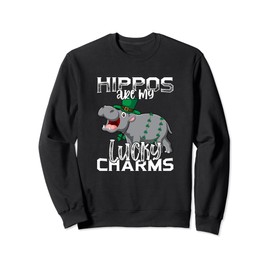 Hippos Are My Lucky Charms St Patrick's Day Hippopotamus Sweatshirt