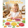 D-FantiX Wooden Fruit Fraction Manipulatives, Wood Fraction Tiles & Fraction