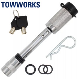 TowWorks 5/8" Trailer Hitch Locking Pin with Double Safety and Anti-Rattle 79531