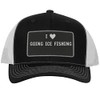 I Heart Love Going Ice Fishing - Leather Black Patch