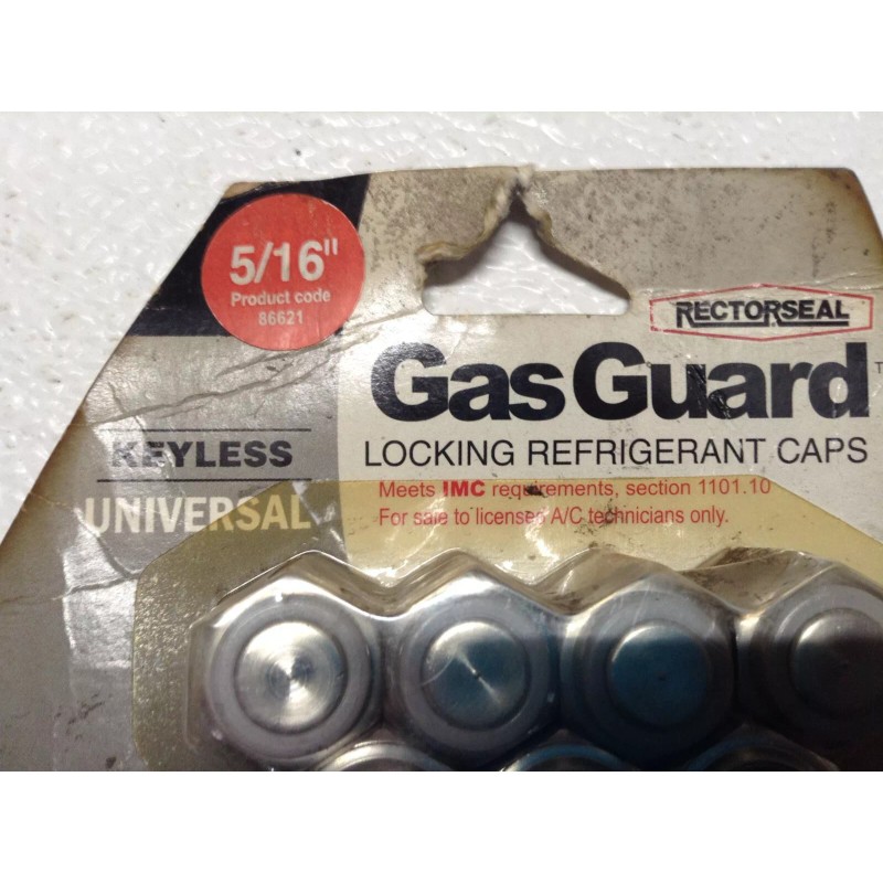RECTORSEAL GASGUARD KEYLESS LOCKING 5/16” REFRIG GAS CAPS UNIVERSAL-10/P