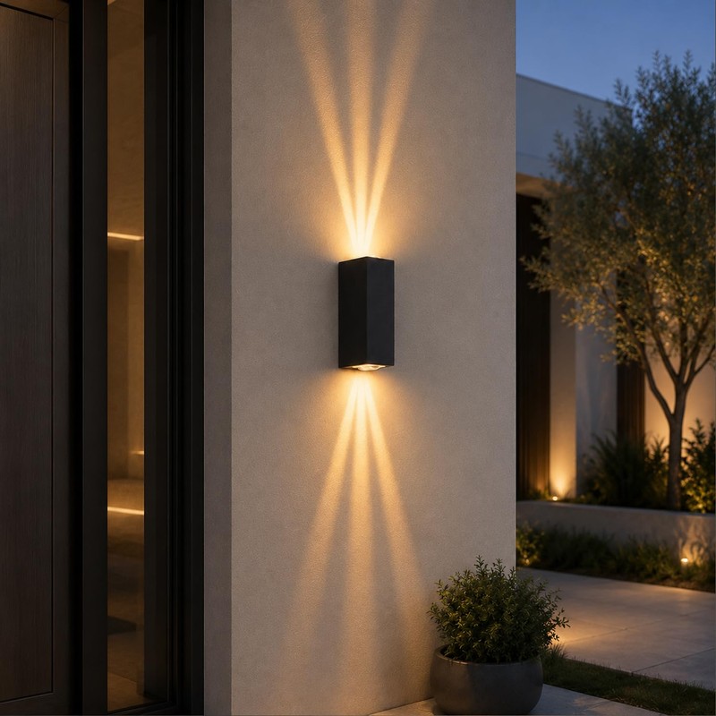 Bofea-Outdoor Waterproof Wall Sconce,Modern Black Wall Sconces