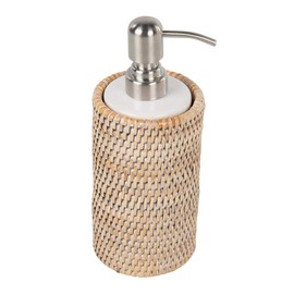 Kouboo La Jolla Rattan Liquid Soap Dispenser (12 fl.oz.), White-Wash
