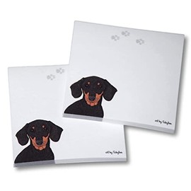 Generic Dachshund Sticky Notes Notepad - Black - 100 Sheets
